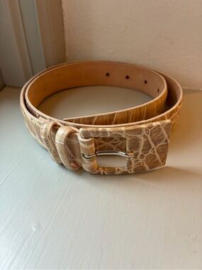 Qualheim Bollorini Tan Leather Belt Size Small